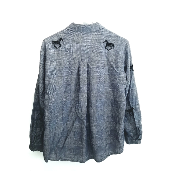 ZARA (XL) Embroidered Horses Button-Down - Picture 4 of 6